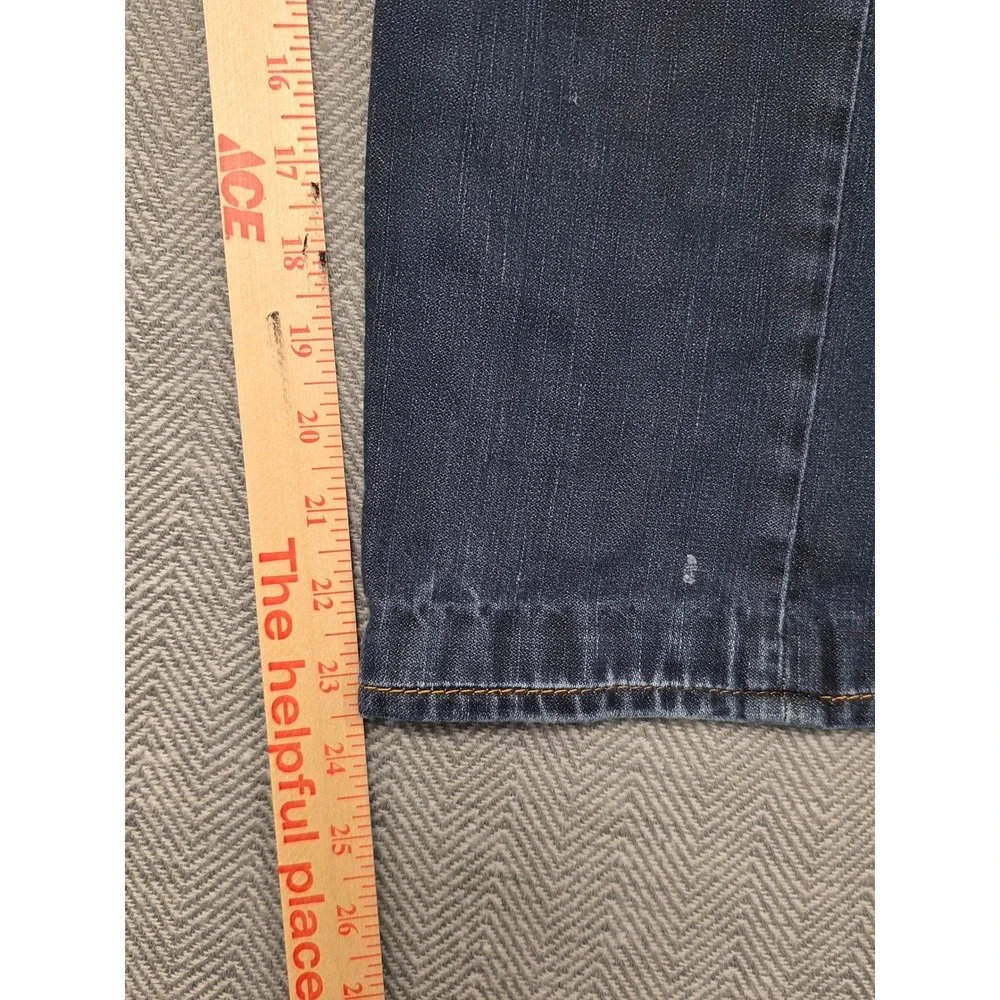 True Religion Mens Section Straight Dark Wash Jeans 29 Horseshoe Stitch‎ Blue